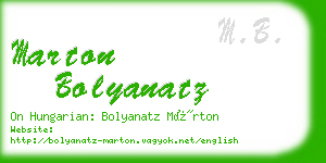 marton bolyanatz business card